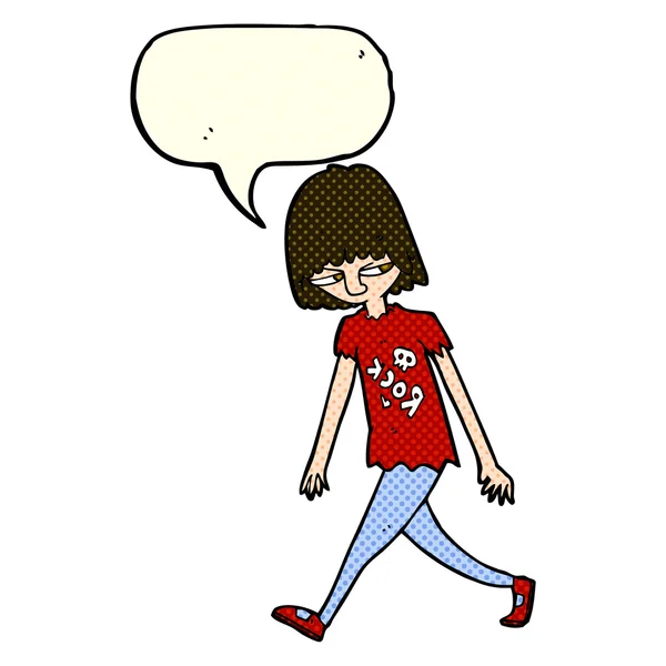Cartoon Teenager mit Sprechblase — Stockvektor
