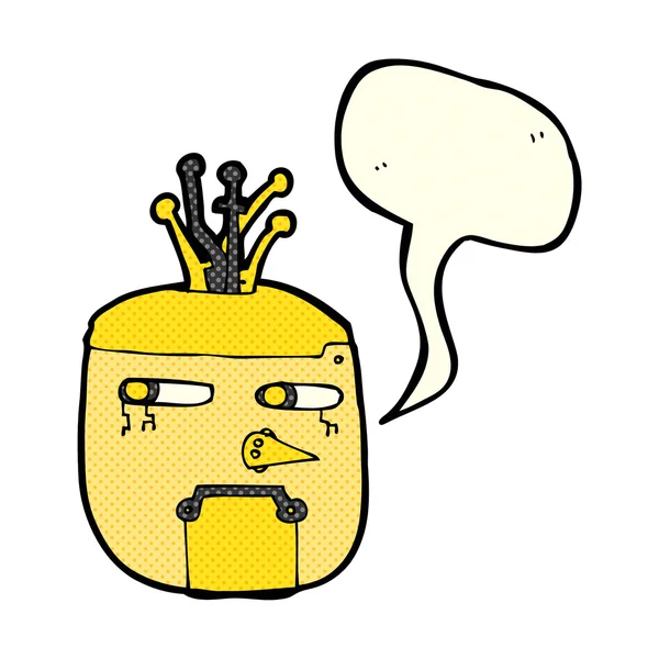 Kreslený robota hlavu s balónem — Stockový vektor