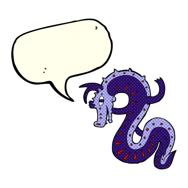 Desenho animado dragão saxon com bolha de fala — Vetor de Stock