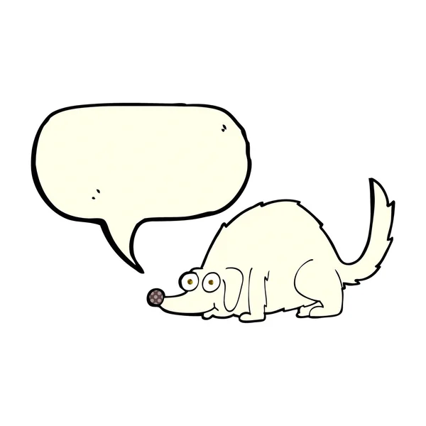 Cartone animato cane felice con la bolla discorso — Vettoriale Stock