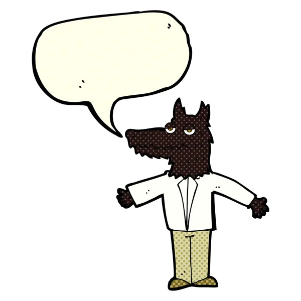 有言语泡沫的卡通狼 — 图库矢量图片