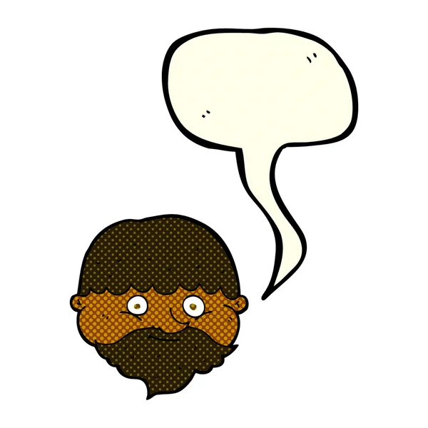 Cartoon bearded man with speech bubble — Stock Vector