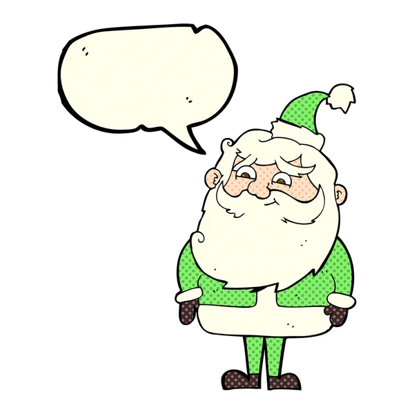 Dibujos animados Santa Claus con burbuja de habla — Vector de stock