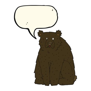 komik siyah ayı konuşma balonu ile çizgi film