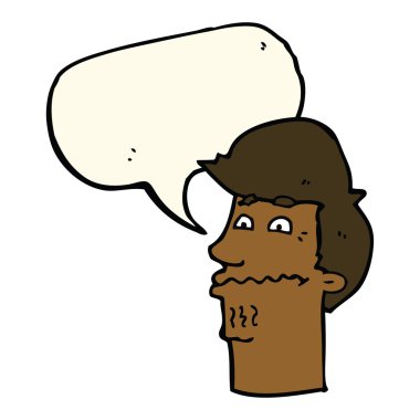 çizgi filmdeki sinirli adam konuşma baloncuğu ile