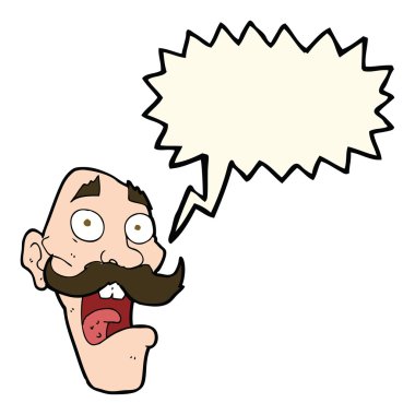 konuşma balonu ile korkmuş yaşlı adam çizgi film