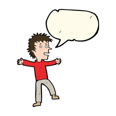 çizgi film mutlu adam konuşma baloncuğu ile