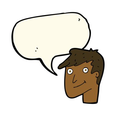 çizgi film mutlu adam konuşma baloncuğu ile