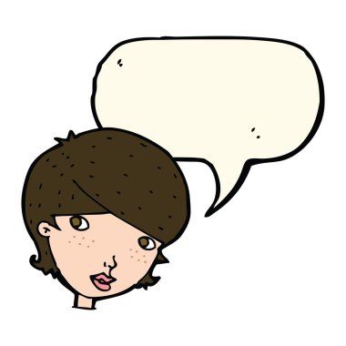 çizgi film dostu kadınla konuşma balonu