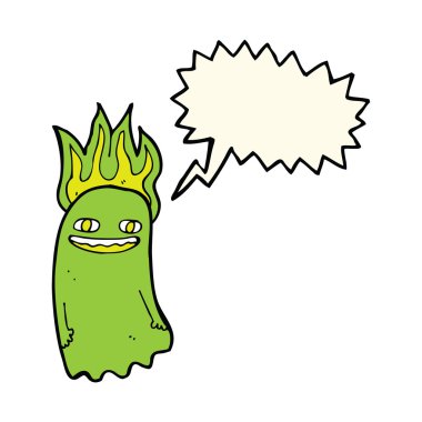 Konuşma balonlu komik karikatür hayaleti