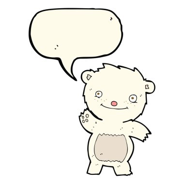 sallama kutup ayısı yavrusu konuşma balonu ile çizgi film