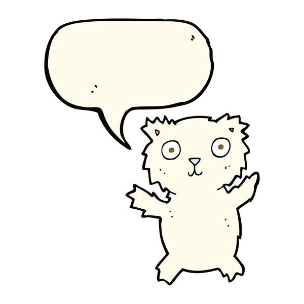 Oso polar de dibujos animados con burbuja de habla — Archivo Imágenes Vectoriales