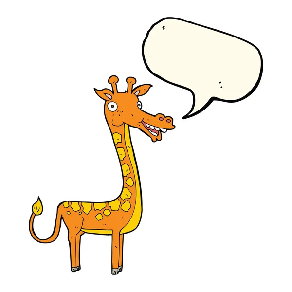 Cartoon giraffe met spraakbel — Stockvector