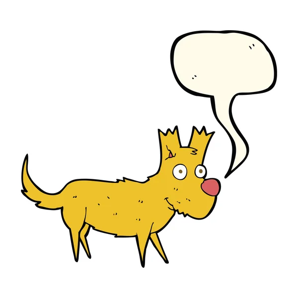 Tecknad söt liten hund med tal bubbla — Stock vektor