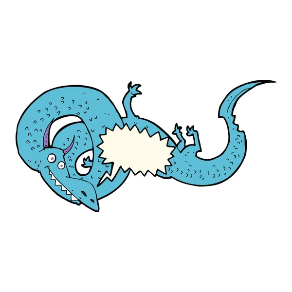 Kreslený čínský drak s bublinou řeči — Stockový vektor
