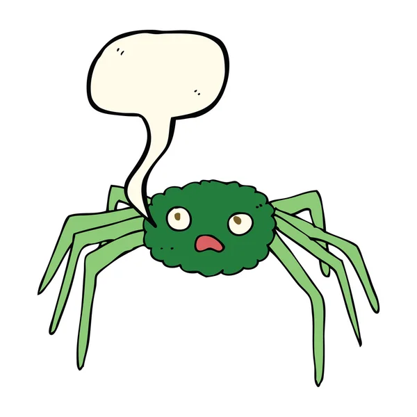 말 거품이 나는 만화 거미 — 스톡 벡터