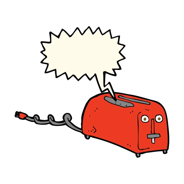 Cartoon-Toaster mit Sprechblase — Stockvektor