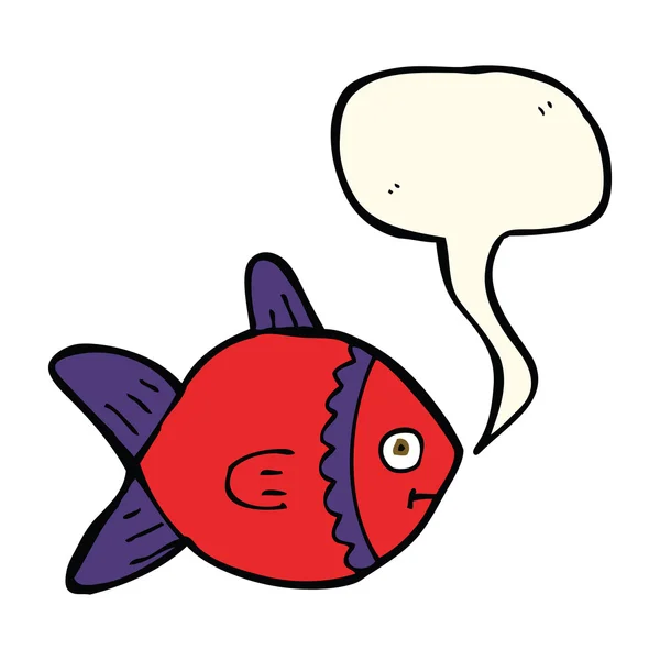 Konuşma baloncuklu çizgi film balığı — Stok Vektör