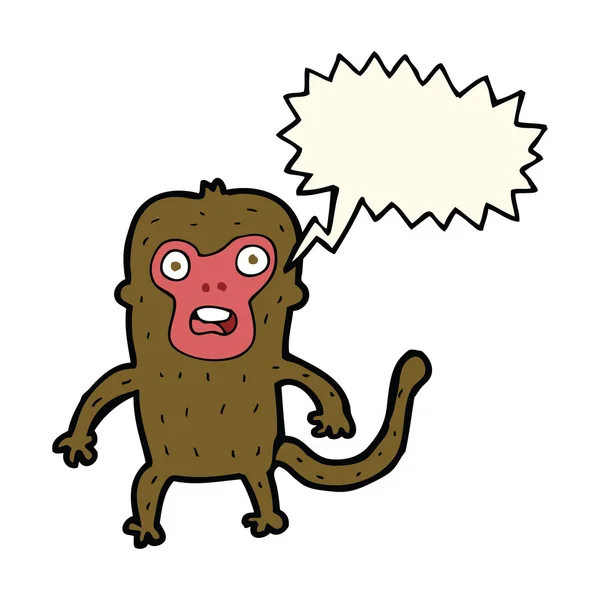 Scimmia dei cartoni animati con bolla vocale — Vettoriale Stock