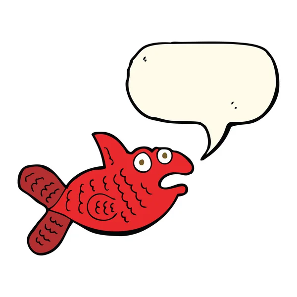 Cartoon fish with speech bubble — Stock Vector