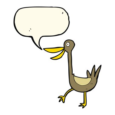 Konuşma balonlu komik çizgi film ördeği