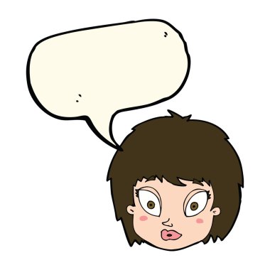 karikatür kadın yüzünü şaşırttı konuşma baloncuğuyla