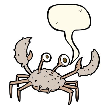 Konuşma baloncuklu çizgi film yengeci