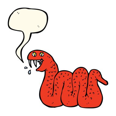 Konuşma balonlu çizgi film yılanı