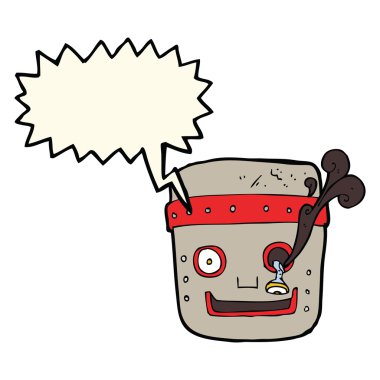çizgi film robot kafa ile konuşma balonu