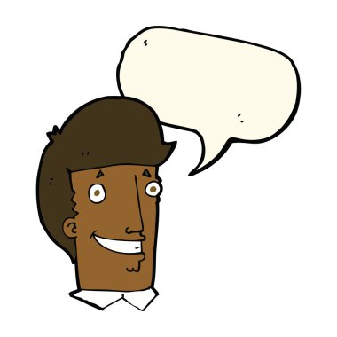 çizgi film mutlu adam konuşma baloncuğu ile