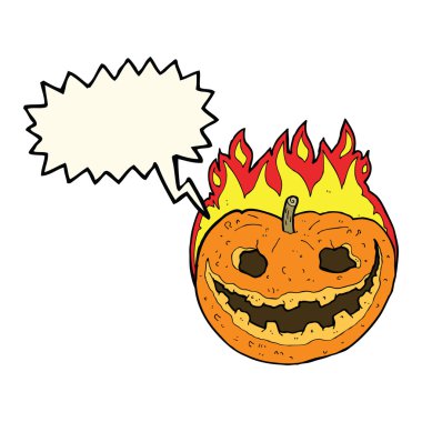 Konuşma baloncuklu garip balkabağı.