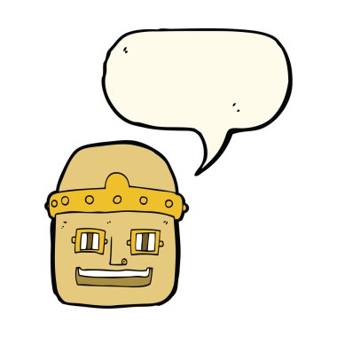 çizgi film robot kafa ile konuşma balonu