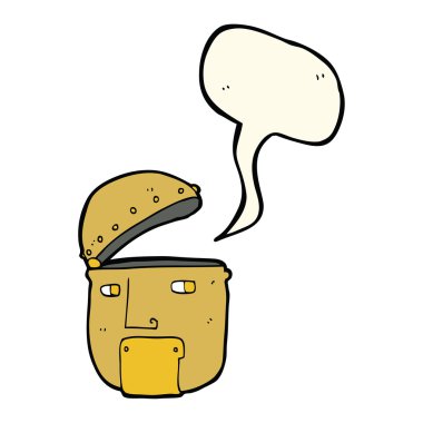 çizgi film robot kafa ile konuşma balonu