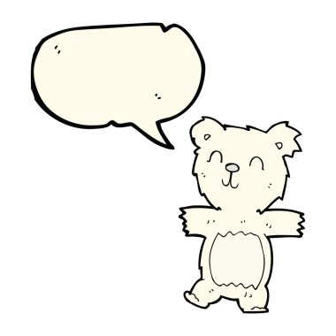 çizgi film sevimli kutup ayısı yavrusu ile konuşma balonu