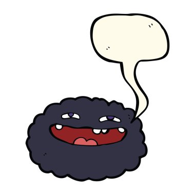 Konuşma baloncuklu mutlu çizgi film bulutu