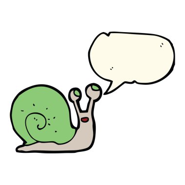 Konuşma balonlu çizgi film salyangozu