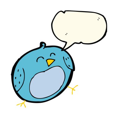 Konuşma baloncuklu çizgi film kuşu