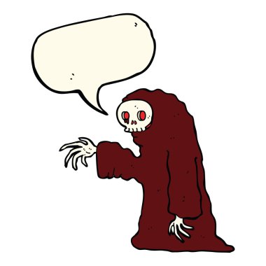 Konuşma baloncuklu tuhaf cadılar bayramı kostümü.