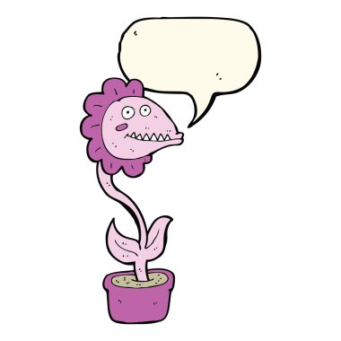 Konuşma baloncuklu canavar bitkisi.