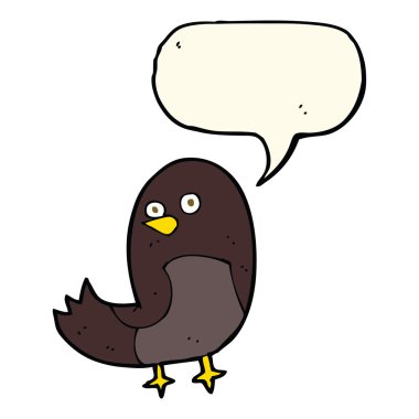 Konuşma baloncuklu çizgi film kuşu