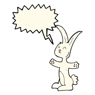 Konuşma balonlu çizgi film tavşanı