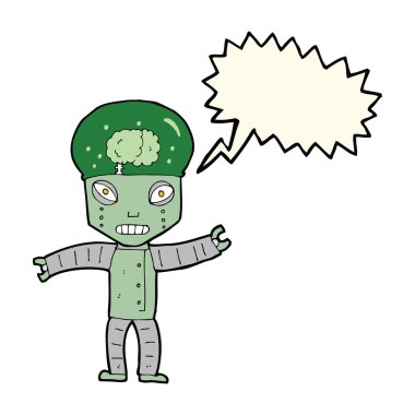 Konuşma baloncuklu komik robot.