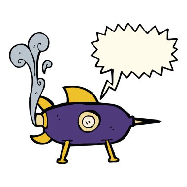 çizgi film uzay roketi ile konuşma balonu