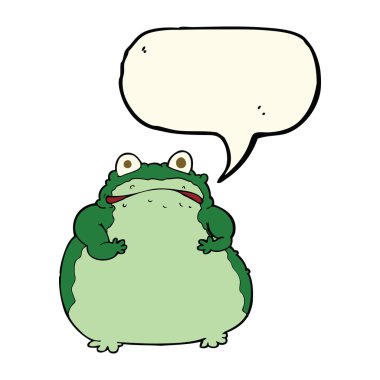 çizgi film şişman kurbağa ile konuşma balonu