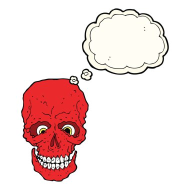 Konuşma baloncuklu garip kafatası