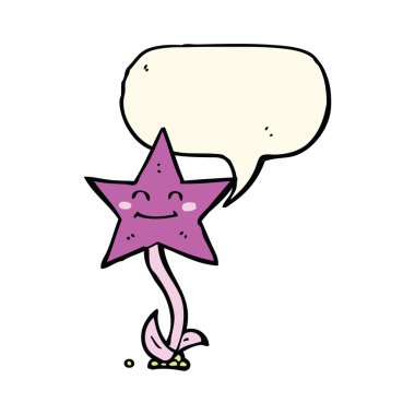 Konuşma baloncuklu çizgi film yıldızı çiçeği