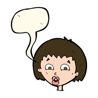 Konuşma baloncuğuyla şok olmuş çizgi film ifadesi