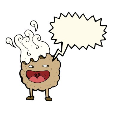 Konuşma balonlu çerez çizgi film karakteri