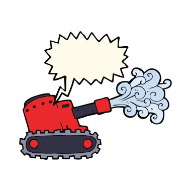 Konuşma baloncuklu karton ordu tankı