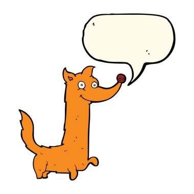 çizgi film mutlu köpek konuşma balonu ile